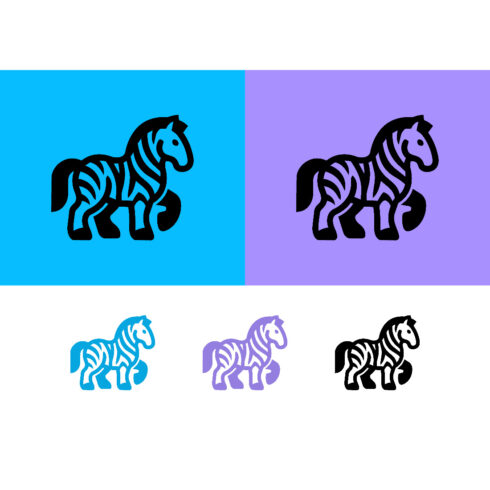 Zebra illustration on blue and purple backgrounds cover image.