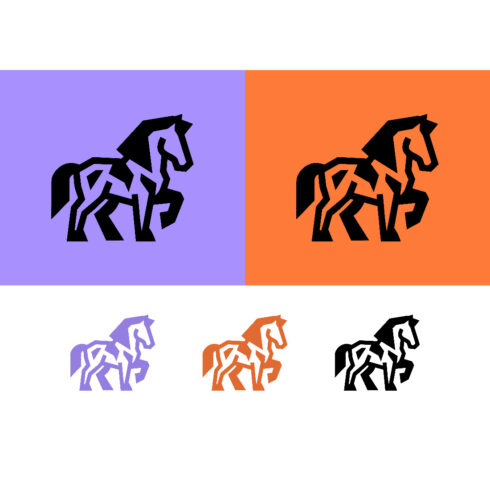 Abstract horse on purple and orange background cover image.