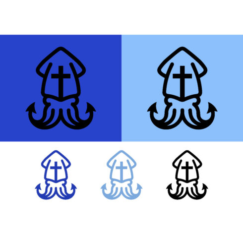Squid anchor cross emblem logo cover image.