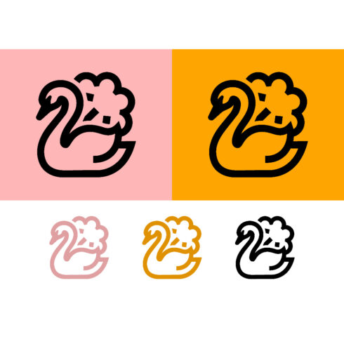 Swan and flower logo design abstract concept cover image.