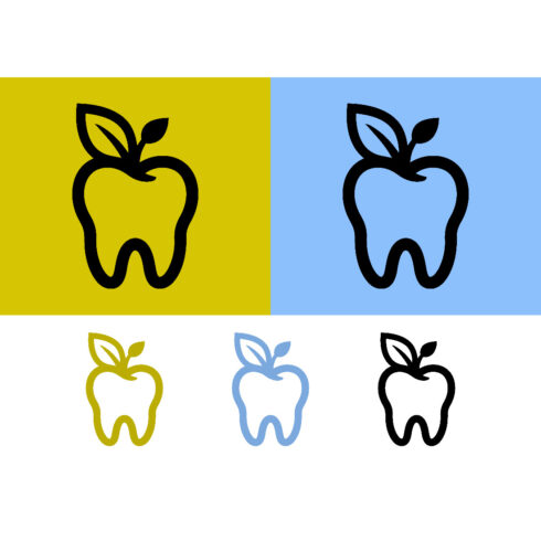 Tooth and apple logo design health concept cover image.