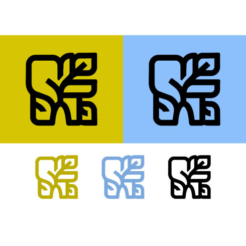 Abstract tooth logo with leaf yellow blue cover image.