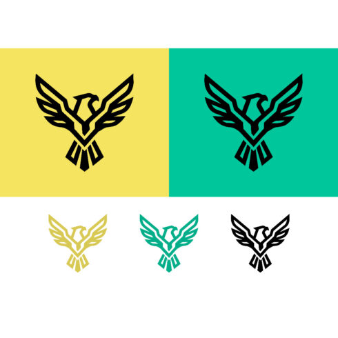 Stylized eagle logo abstract graphic design element cover image.