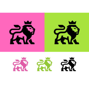 Lion with crown logo abstract graphic design element cover image.