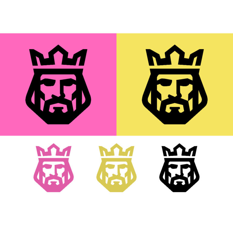 King face logo abstract graphic design element cover image.
