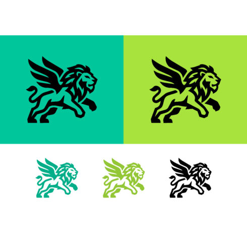 Winged lion emblem graphic green and turquoise cover image.
