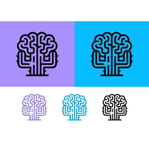 Brain cactus logo design idea cover image.