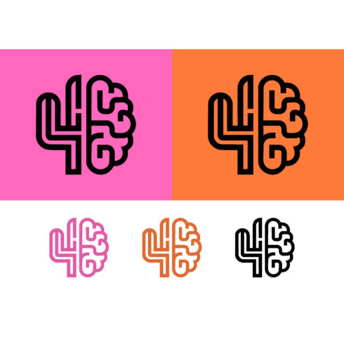 Brain half modern logo design abstract cover image.