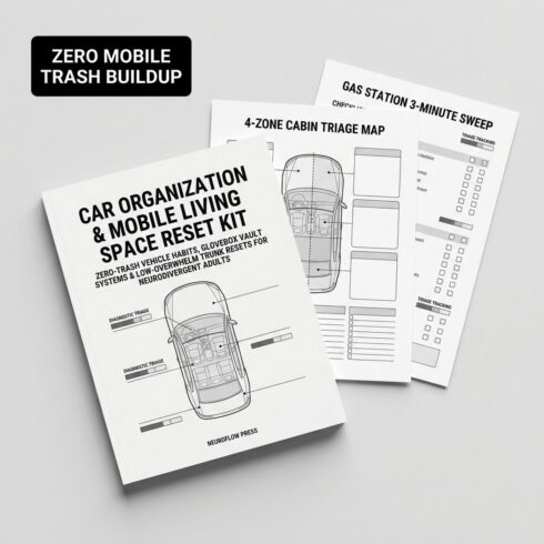 ADHD Car Organization & Vehicle Reset System | Executive Function Car Declutter Planner (12 Pages) cover image.
