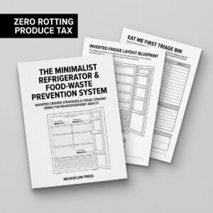 ADHD Fridge Organization & Food Waste System | Executive Function Kitchen Reset Planner (12 Pages) cover image.