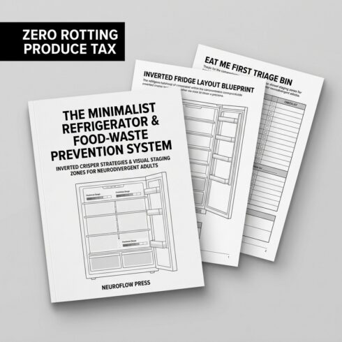 ADHD Fridge Organization & Food Waste System | Executive Function Kitchen Reset Planner (12 Pages) cover image.