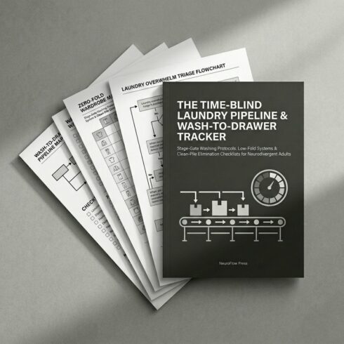 ADHD Laundry Pipeline & Wash-to-Drawer System | Executive Function Clothes Reset Planner (12 Pages) cover image.
