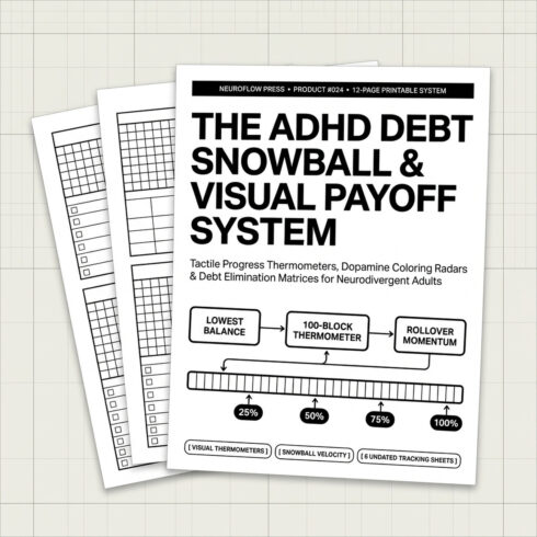 ADHD Debt Snowball & Visual Payoff Workbook | Loan Thermometer & Debt Tracker (12 Pages) cover image.