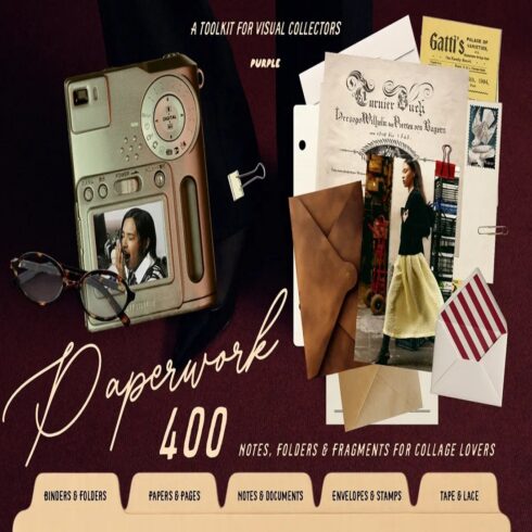 Paperwork: Notes & Fragments | 400+ Vintage Collage Elements cover image.