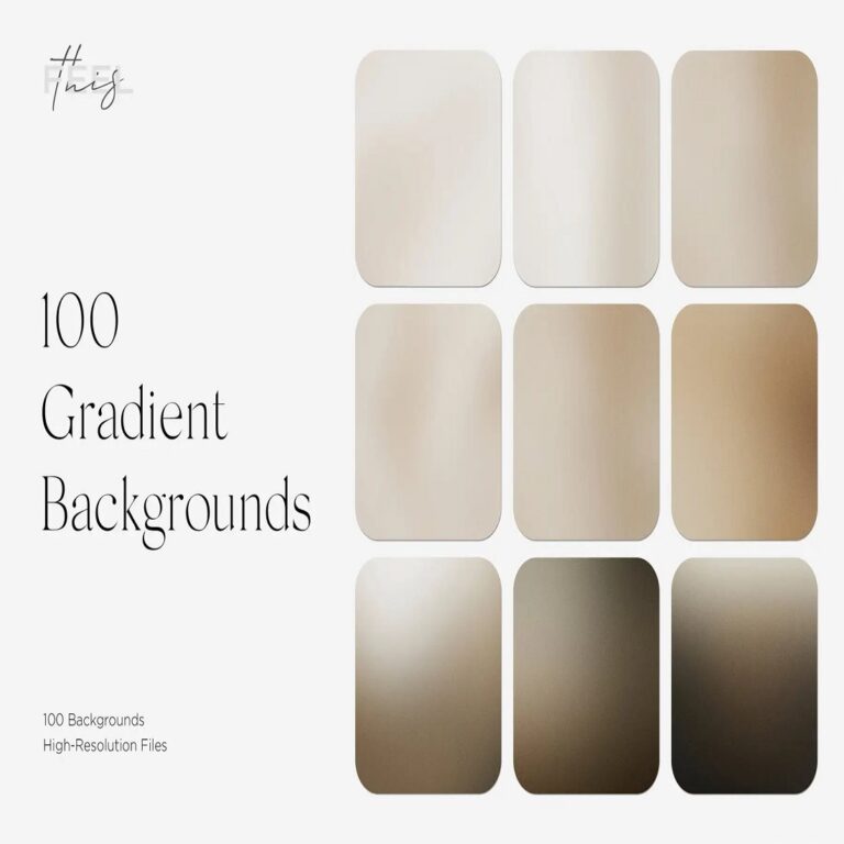 100 Beige Gradient Backgrounds & Warm Grain Textures cover image.