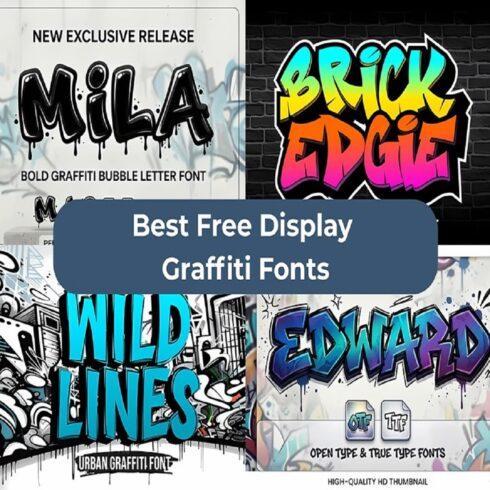 Best Free Display Graffiti Fonts Bundle – Urban Streetwear & Bold Typography Lettering cover image.