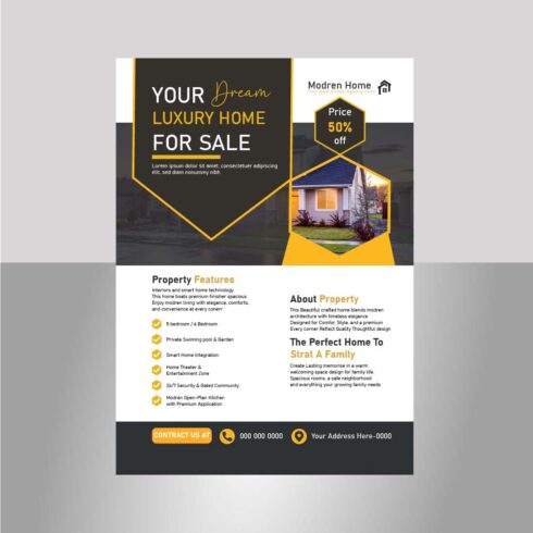 Modern Luxury Real Estate Flyer Template cover image.