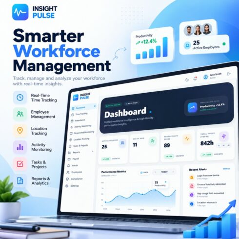 InsightPulse – Workforce Management & Productivity Analytics Dashboard cover image.