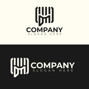 SaaS Speech & HM Monogram Logo Design | Cloud Communication, Messaging & Software Vector cover image.
