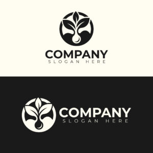 Organic Farm Seedling & Water Drop Logo Design | Eco-Friendly Agriculture, Natural Farming & Sustainable Growth Vector cover image.