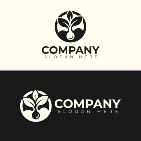 Organic Farm Seedling & Water Drop Logo Design | Eco-Friendly Agriculture, Natural Farming & Sustainable Growth Vector cover image.