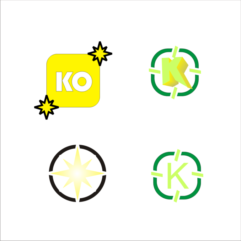 4 icon/ logo design collection for company branding and app icon cover image.