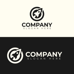 Minimalist Space Rocket Logo Design | Business, Startup & Innovation Vector cover image.