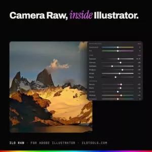 Ilo Raw: Camera Raw Photo Editing Plugin for Adobe Illustrator cover image.