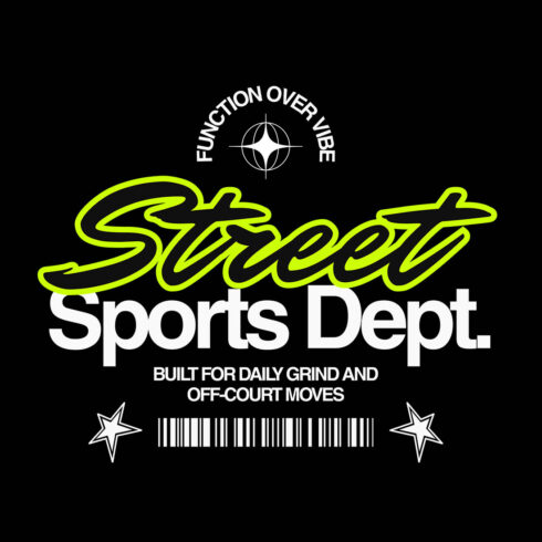 Street Sports Dept Function Over Vibe Design – Neon Acid Green Streetwear cover image.