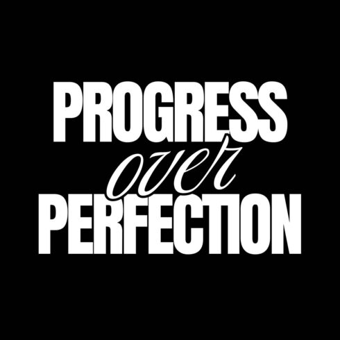 Progress Over Perfection Typographic Design ā Minimalist High-Contrast Streetwear cover image.