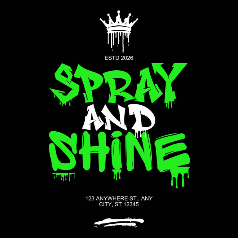 Spray and Shine Graffiti Streetwear Design – Neon Green Drip Typography cover image.