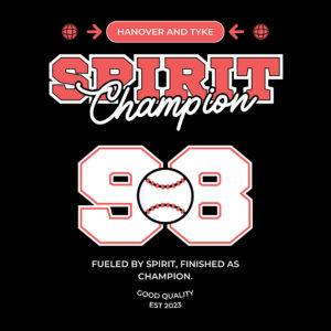 Hanover and Tyke Spirit Champion Design – Retro Baseball Varsity Graphic cover image.