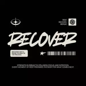Recover Modern Minimalist Typography Vector Graphic Layout cover image.