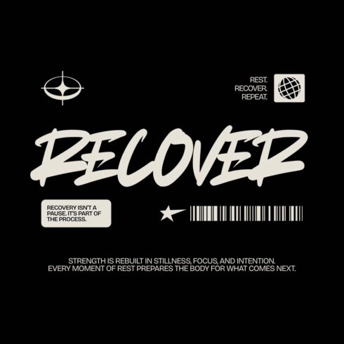 Recover Modern Minimalist Typography Vector Graphic Layout cover image.
