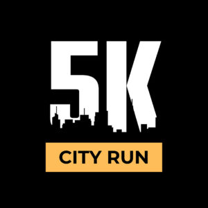 5K City Run Silhouette Design – Minimalist Marathon Athletic Graphic cover image.
