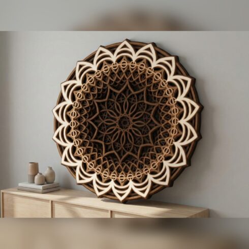 Multilayer Mandala Wall Art #7 – Deep Tunnel Round Mandala, 8-Layer Laser Cut SVG DXF cover image.