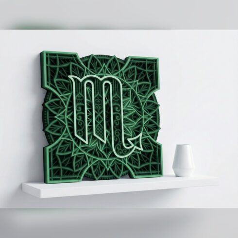Multilayer Scorpio Zodiac Mandala – Scorpion Tail Sign Square, 8-Layer Laser Cut SVG DXF cover image.