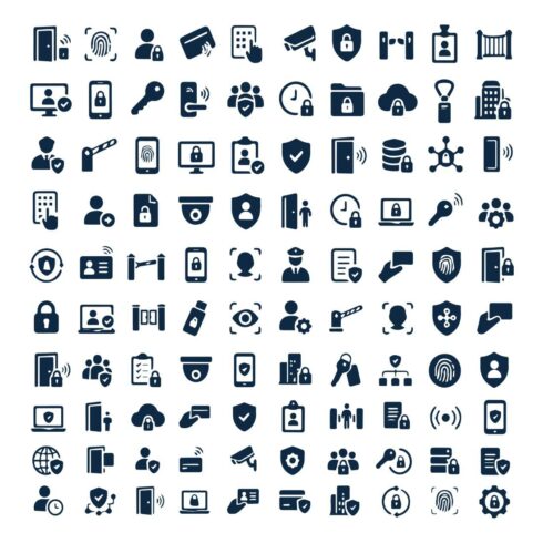 Modern Access Control Icons for Business, Secure Door Entry, Employee ID, Fingerprint, Keyless Access, Authentication and Security Systems cover image.