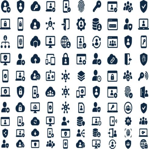 Single Sign On SSO Login Security Icon Set, User Authentication, Digital Identity and Access Management Vector Symbols for Enterprise Software, Cloud Technology and Business cover image.