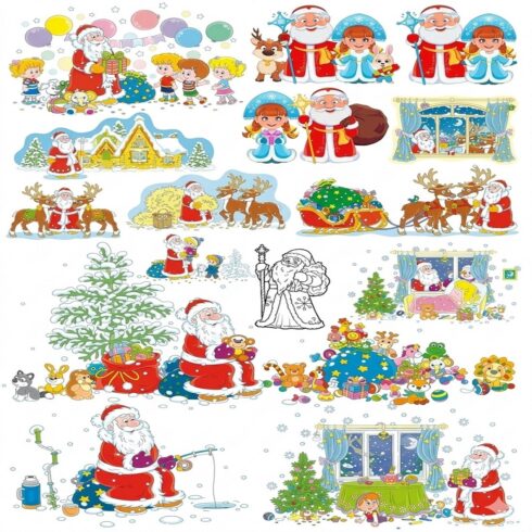 New Year's set of drawings cover image.