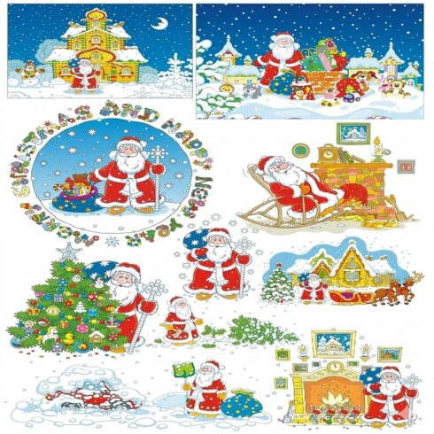 New Year's set of drawings cover image.