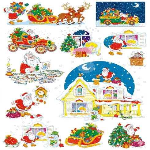 New Year's set of drawings cover image.