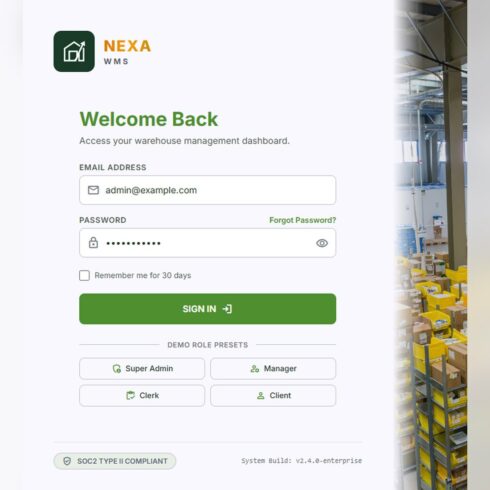 NexaWMS – Warehouse & Inventory Management Dashboard cover image.