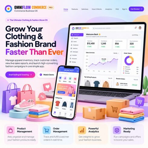 OmniFlow Commerce – E-Commerce Storefront & Admin Dashboard cover image.