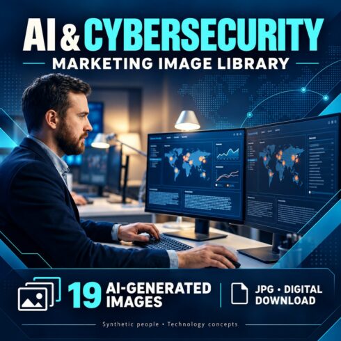 AI & Cybersecurity Marketing Image Library – 19 AI-Generated Images cover image.