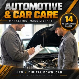 Automotive & Car Care Marketing Image Library – 14 AI-Generated Images cover image.
