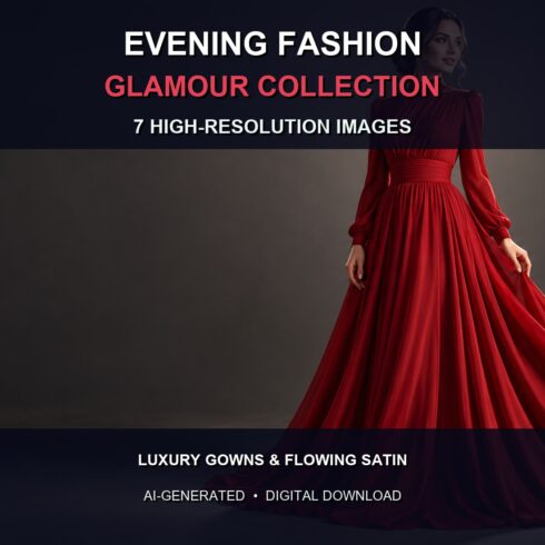 Evening Fashion & Glamour Marketing Image Library – 7 AI-Generated Images cover image.