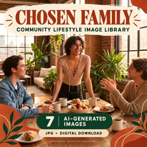 Chosen Family & Community Lifestyle Marketing Image Library – 7 AI-Generated Images cover image.