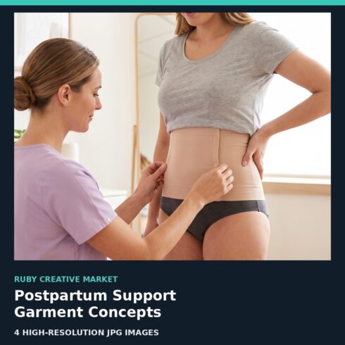 Postpartum Support Garment Concepts – 4 AI-Generated JPGs cover image.