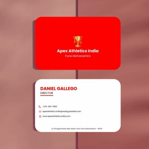Modern Red & White Business Card Template | Minimalist Double-Sided Design cover image.